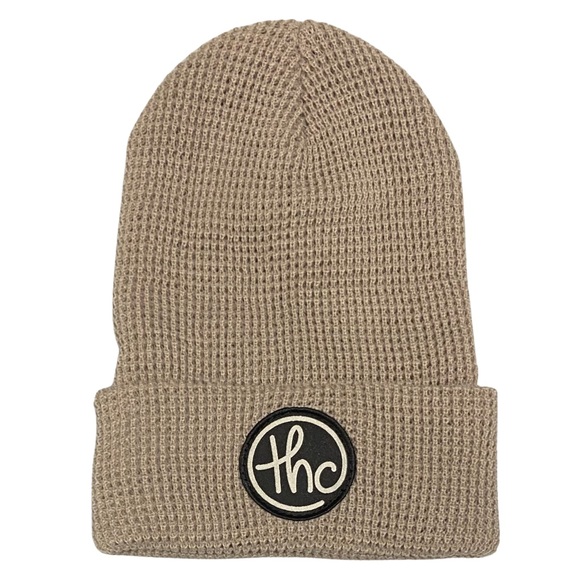 NWT Waffle Cuff Beanie Beige - Picture 1 of 1